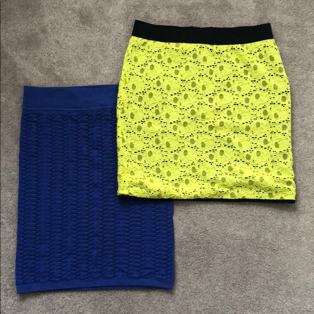 *TWO* Stretchy mini skirts! Size S